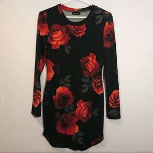 2 for 20‼️ Eclipse rose print body-con dress